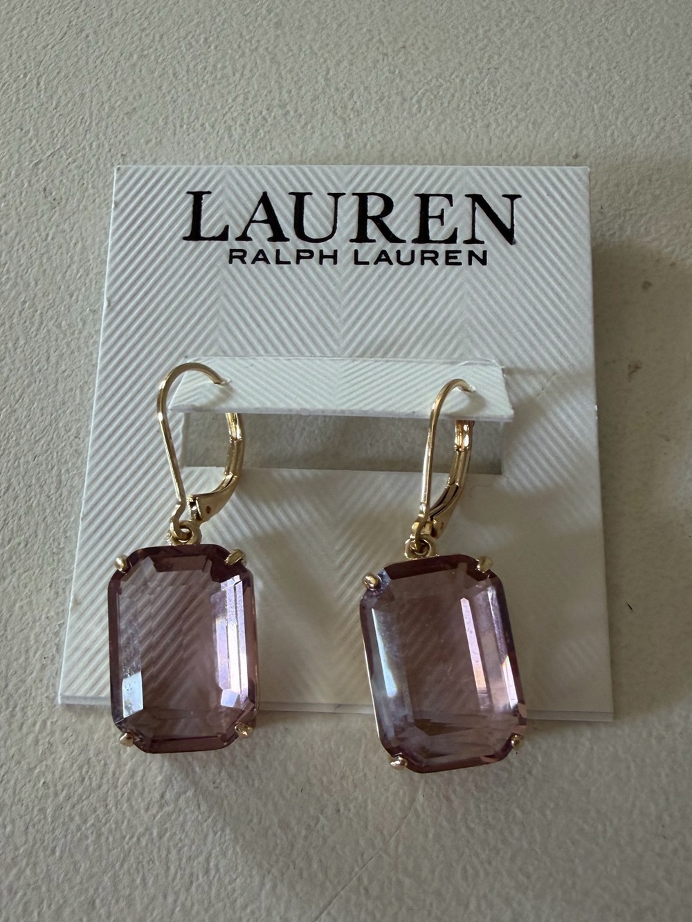 Brand new Lauren ”Ralph Lauren”earrings for women.Color-light purple,gold.💜